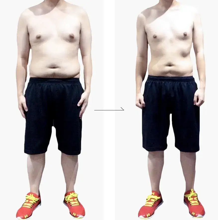 ボディメイク実績 CASE2 ダイエット（28歳 男性）のビフォーアフター